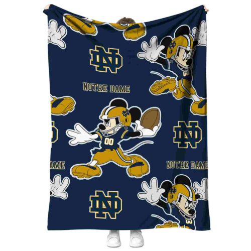 customized notre dame fighting irish mickey navy blanket best selling