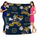 customized notre dame fighting irish mickey navy blanket best selling