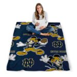 customized notre dame fighting irish mickey navy blanket best selling