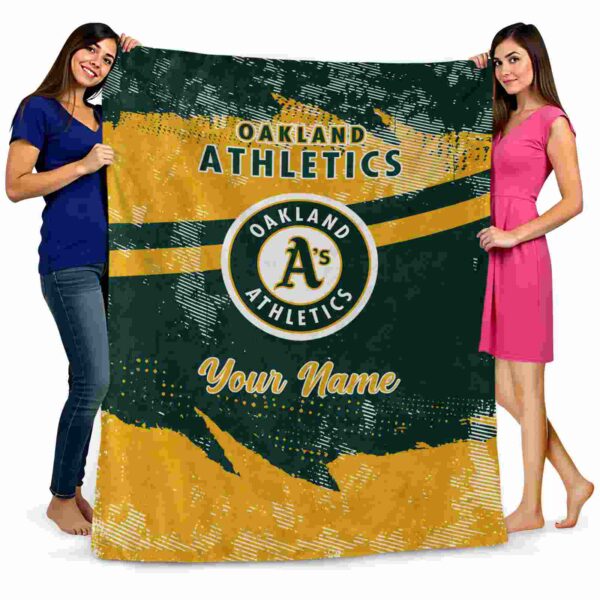 customized oakland athletics grunge streaks green blanket fashion forward