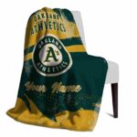 customized oakland athletics grunge streaks green blanket top rated