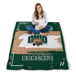 customized ohio bobcats paint strokes green white blanket best selling