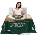 customized ohio bobcats paint strokes green white blanket best selling