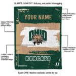 customized ohio bobcats paint strokes green white blanket best selling