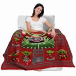 customized ohio state buckeyes baby yoda scarlet blanket best selling
