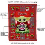 customized ohio state buckeyes baby yoda scarlet blanket best selling