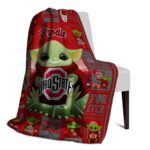 customized ohio state buckeyes baby yoda scarlet blanket best selling