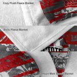 customized ohio state buckeyes floral stripes scarlet white blanket best selling