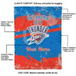 customized oklahoma city thunder grunge streaks blue blanket best selling