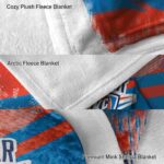 customized oklahoma city thunder grunge streaks blue blanket best selling