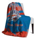 customized oklahoma city thunder grunge streaks blue blanket best selling