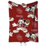 customized oklahoma sooners mickey crimson blanket best selling