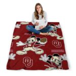 customized oklahoma sooners mickey crimson blanket best selling
