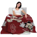 customized oklahoma sooners mickey crimson blanket best selling