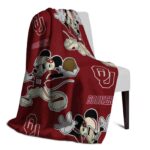 customized oklahoma sooners mickey crimson blanket best selling