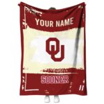 customized oklahoma sooners paint strokes crimson white blanket best selling