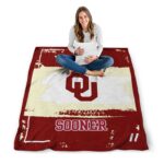 customized oklahoma sooners paint strokes crimson white blanket best selling