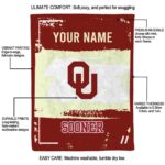 customized oklahoma sooners paint strokes crimson white blanket best selling