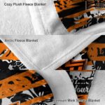 customized oklahoma state cowboys floral stripes orange white blanket premium grade