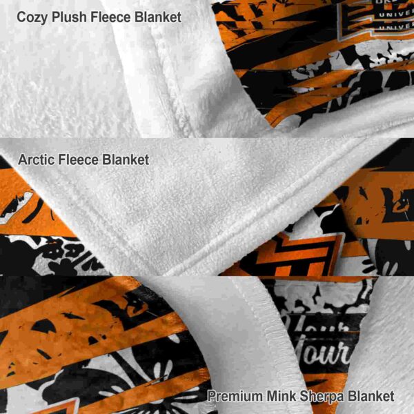 customized oklahoma state cowboys floral stripes orange white blanket premium grade