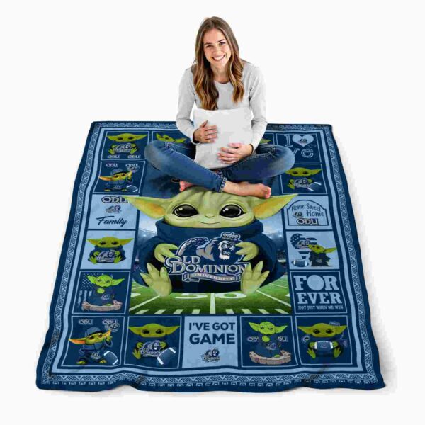 customized old dominion monarchs baby yoda blue blanket high quality