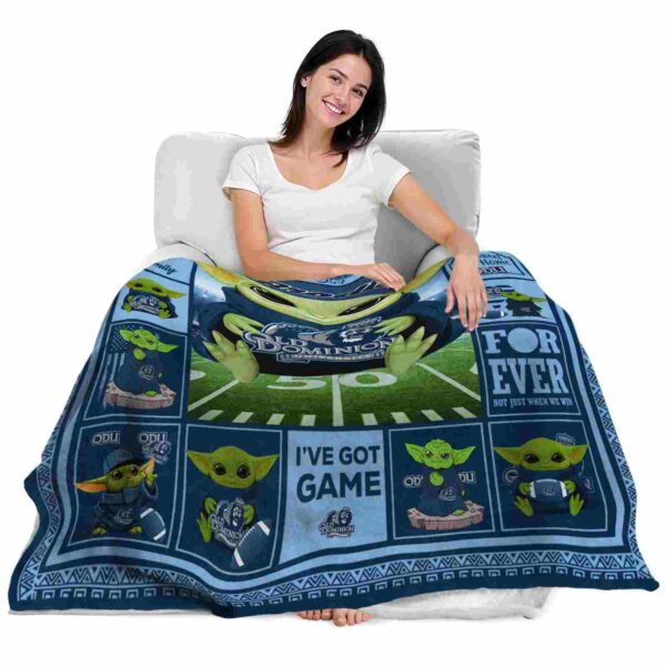 customized old dominion monarchs baby yoda blue blanket latest model