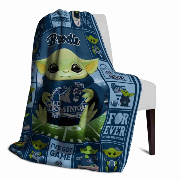 customized old dominion monarchs baby yoda blue blanket top rated