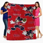 customized ole miss rebels mickey red blanket best selling