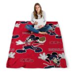 customized ole miss rebels mickey red blanket best selling