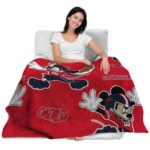 customized ole miss rebels mickey red blanket best selling