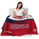 customized ole miss rebels paint strokes red white blanket best selling