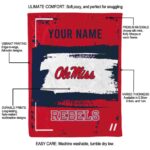 customized ole miss rebels paint strokes red white blanket best selling