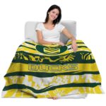 customized oregon ducks floral stripes green white blanket latest model