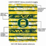 customized oregon ducks floral stripes green white blanket new arrival