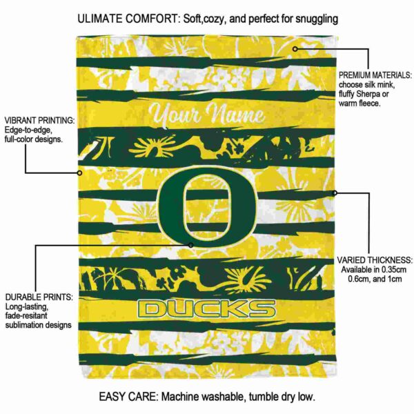customized oregon ducks floral stripes green white blanket new arrival
