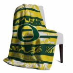 customized oregon ducks floral stripes green white blanket top rated