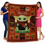 customized oregon state beavers baby yoda orange blanket best selling