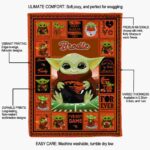 customized oregon state beavers baby yoda orange blanket best selling