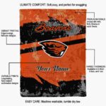 customized oregon state beavers grunge streaks orange blanket best selling