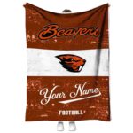customized oregon state beavers grunge texture orange white blanket best selling