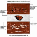 customized oregon state beavers grunge texture orange white blanket best selling