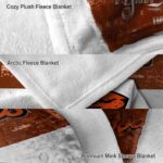 customized oregon state beavers grunge texture orange white blanket best selling