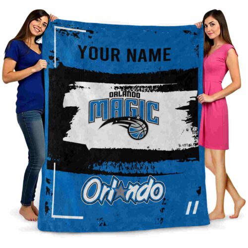 customized orlando magic paint strokes blue white blanket fashion forward