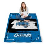 customized orlando magic paint strokes blue white blanket high quality