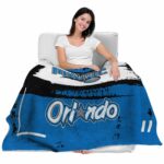 customized orlando magic paint strokes blue white blanket latest model