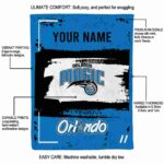 customized orlando magic paint strokes blue white blanket new arrival