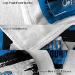 customized orlando magic paint strokes blue white blanket premium grade