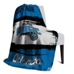 customized orlando magic paint strokes blue white blanket top rated