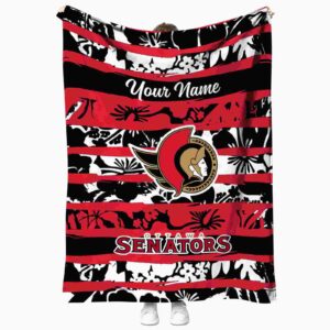 customized ottawa senators floral stripes red white blanket best selling