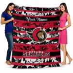 customized ottawa senators floral stripes red white blanket best selling